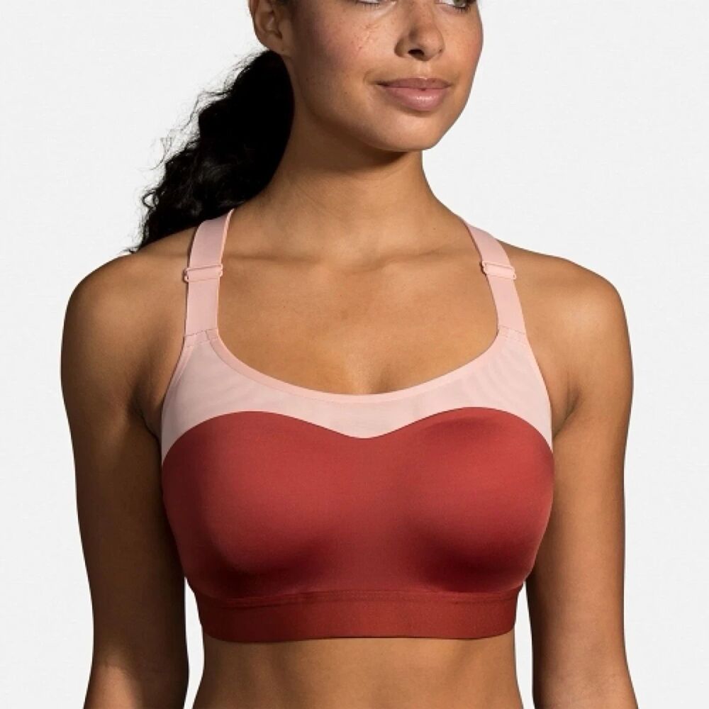 Brooks Dare Racerback Run Women Bra Rosewood/Flamingo 32E